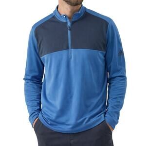 Adidas Men's Large Blue Long Sleeve Shirt 1/4 Zip Pullover Climawarm